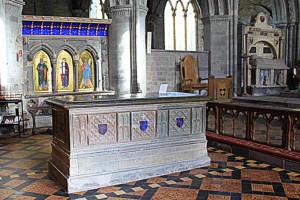 The tomb of Edmund Tudor and shrine of St David, St Davids Cathedral